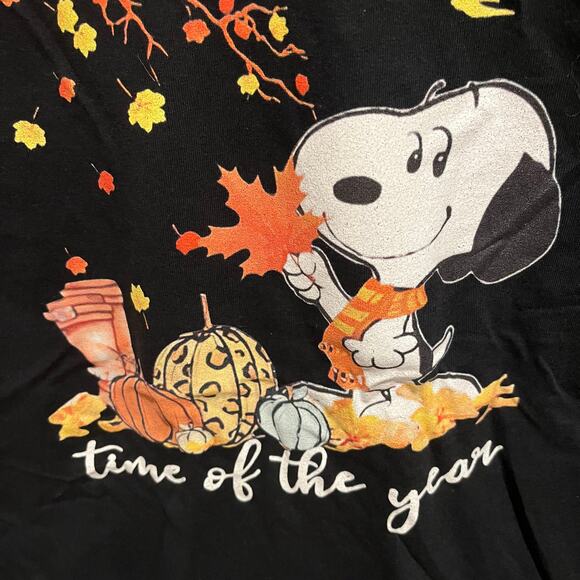 Snoopy It’s the most wonderful time of the year autumn t-shirt black XL - Picture 7 of 8